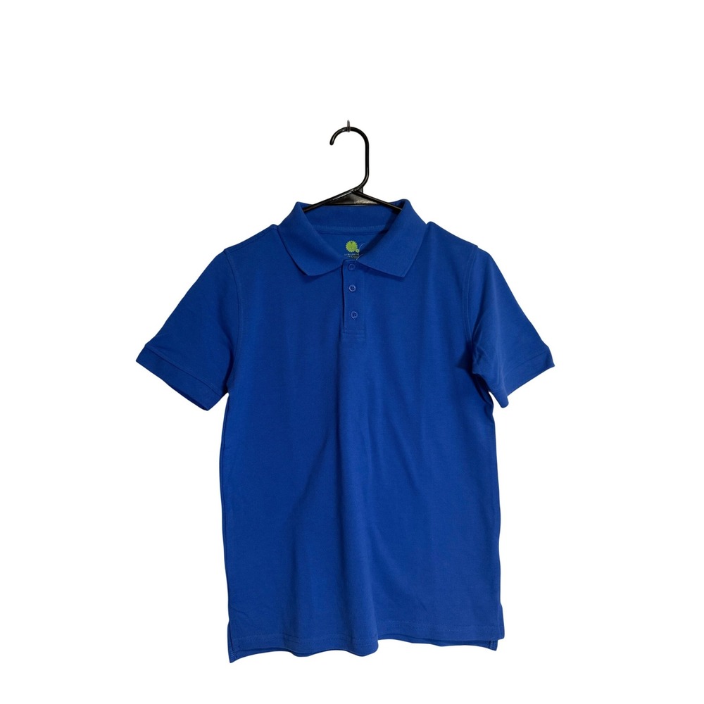 Real School blue short sleeve shirt youth‎ large unisex pique polo